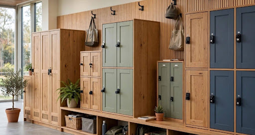 Wooden Lockers Combine Durability